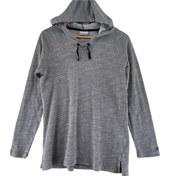 Columbia Thermal Shirt Womens Medium Gray Cotton Blend Hooded Lightweight - Picture 1 of 7
